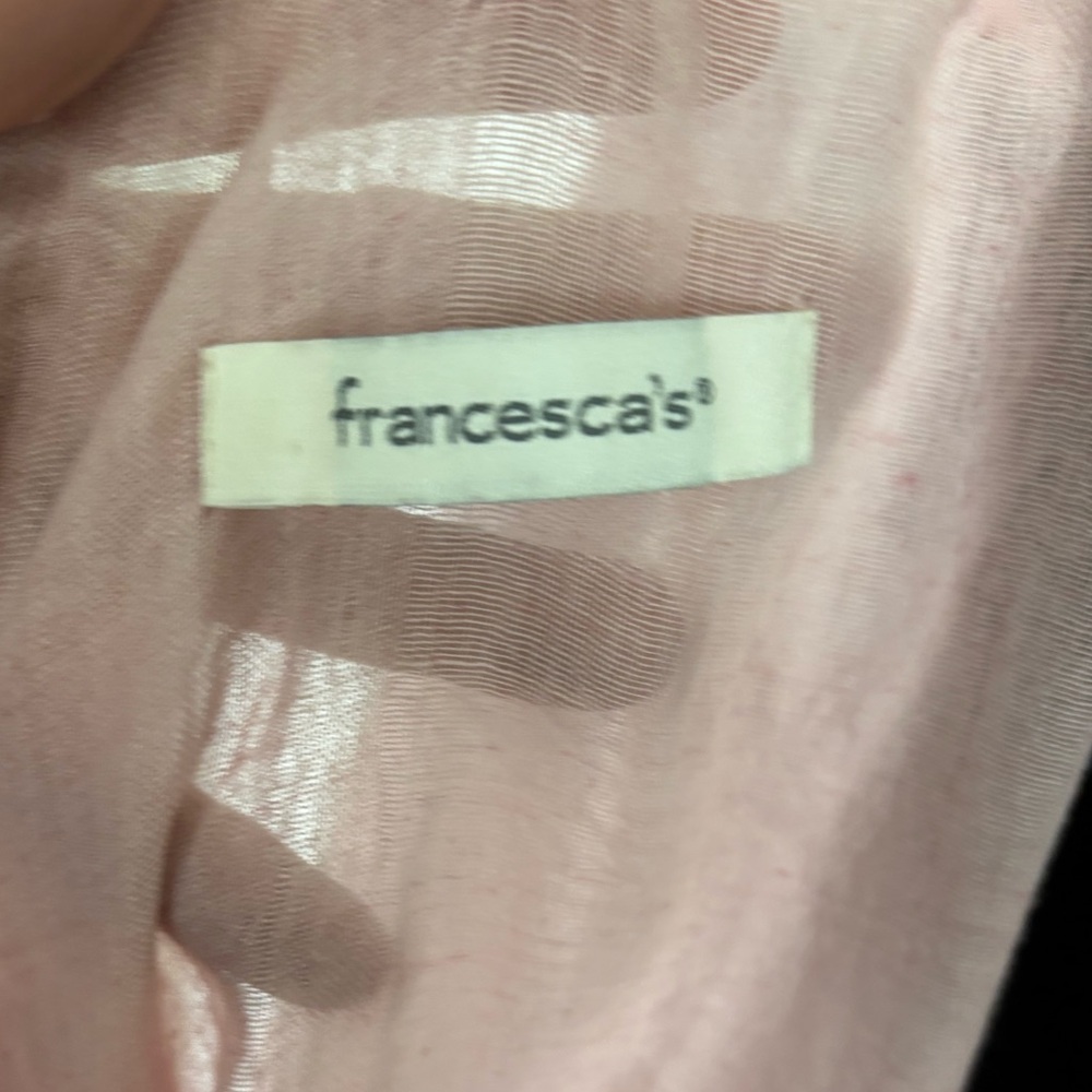Francesca’s pink lace sheer gauze kimono one size - Picture 5 of 7